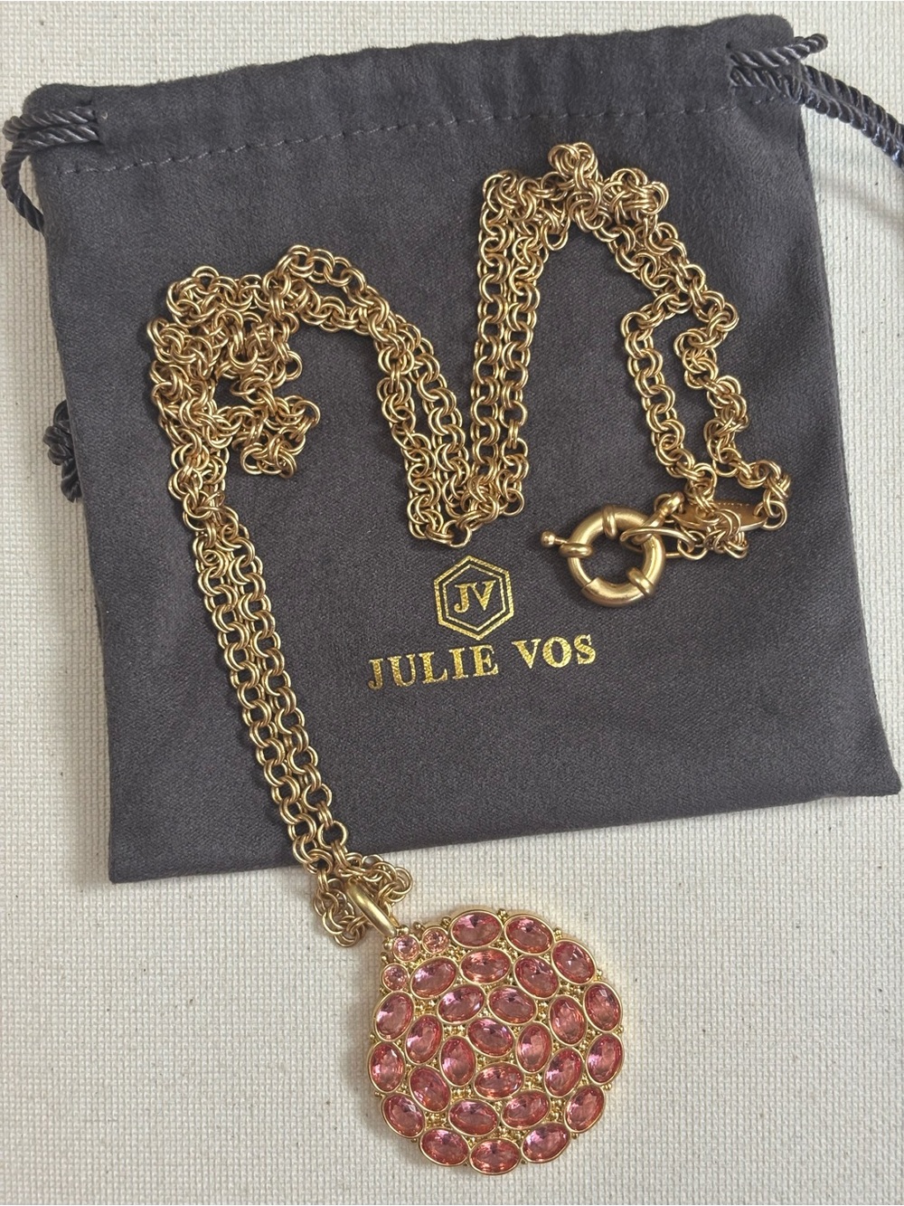 Julie Vos Mykonos Pendant in Coral